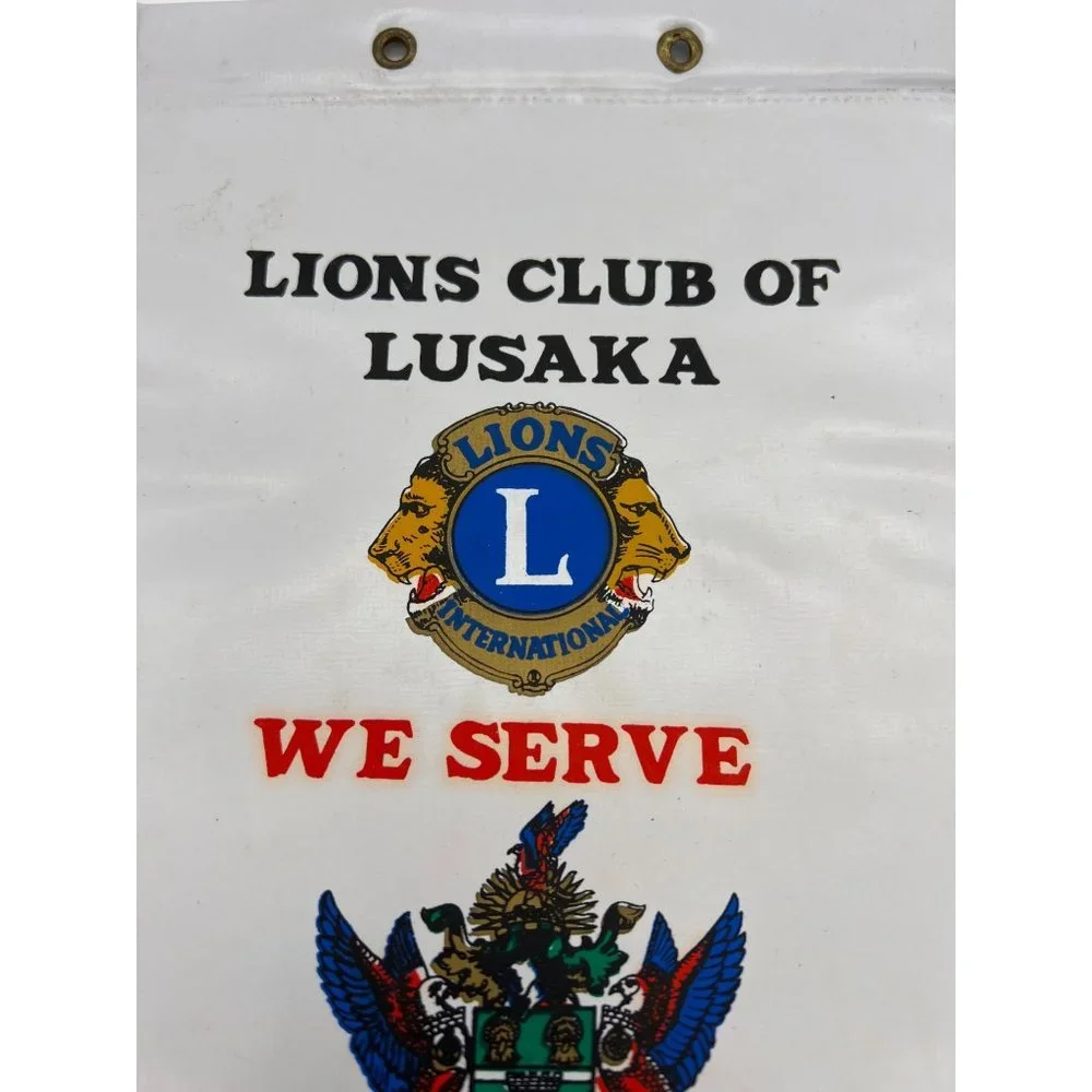 Vintage Lions Club International Banner Lusaka Zambia District 413 Africa